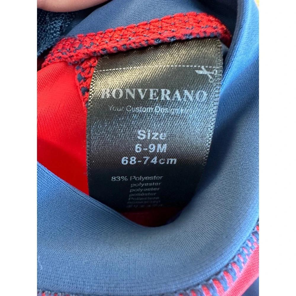 Bonverano Baby Boys Shark Attack‎  Swimsuit Red Blue 6-9 Months Rash Guard